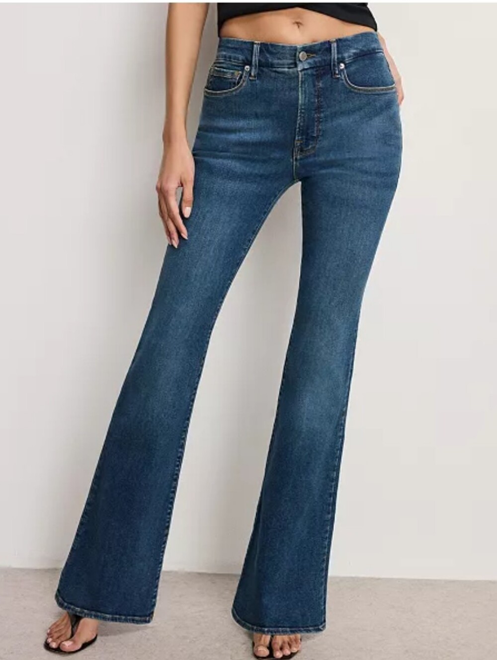 Good American Women's Dark Blue Flared Jeans